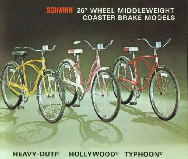 1977 schwinn heavy duti, hollywood and typhoon